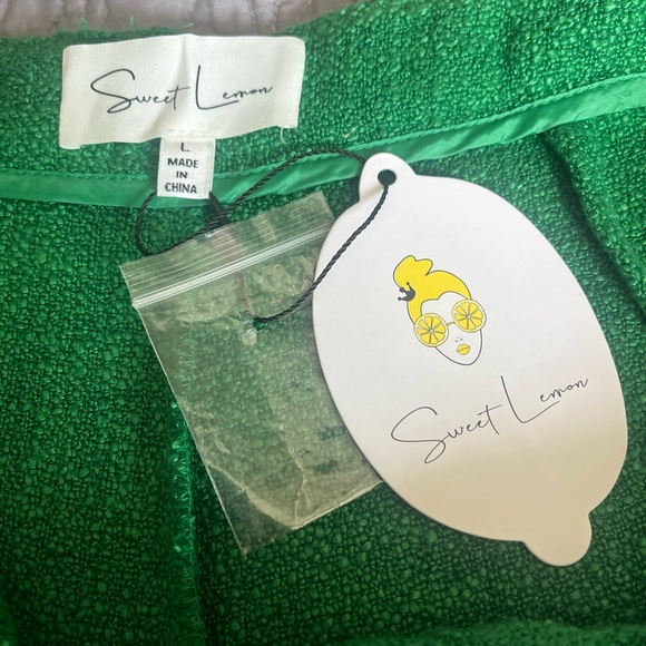 NWT Sweet Lemon Kelly Green Wide Leg Pants Size Large - Picture 5 of 9